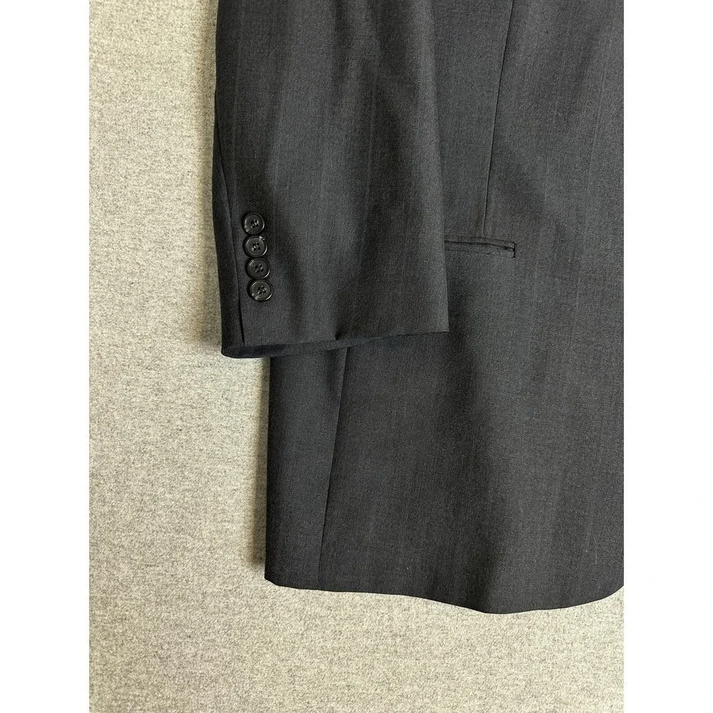 Vintage Christian Dior Blazer Mens 46R‎ Charcoal Gray 2 Button Sport Coat 80s